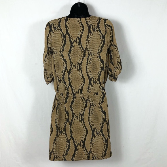 Vintage Reynah Silky Lightweight Waist Shift Snake Print Low Drop Dress - Picture 3 of 8